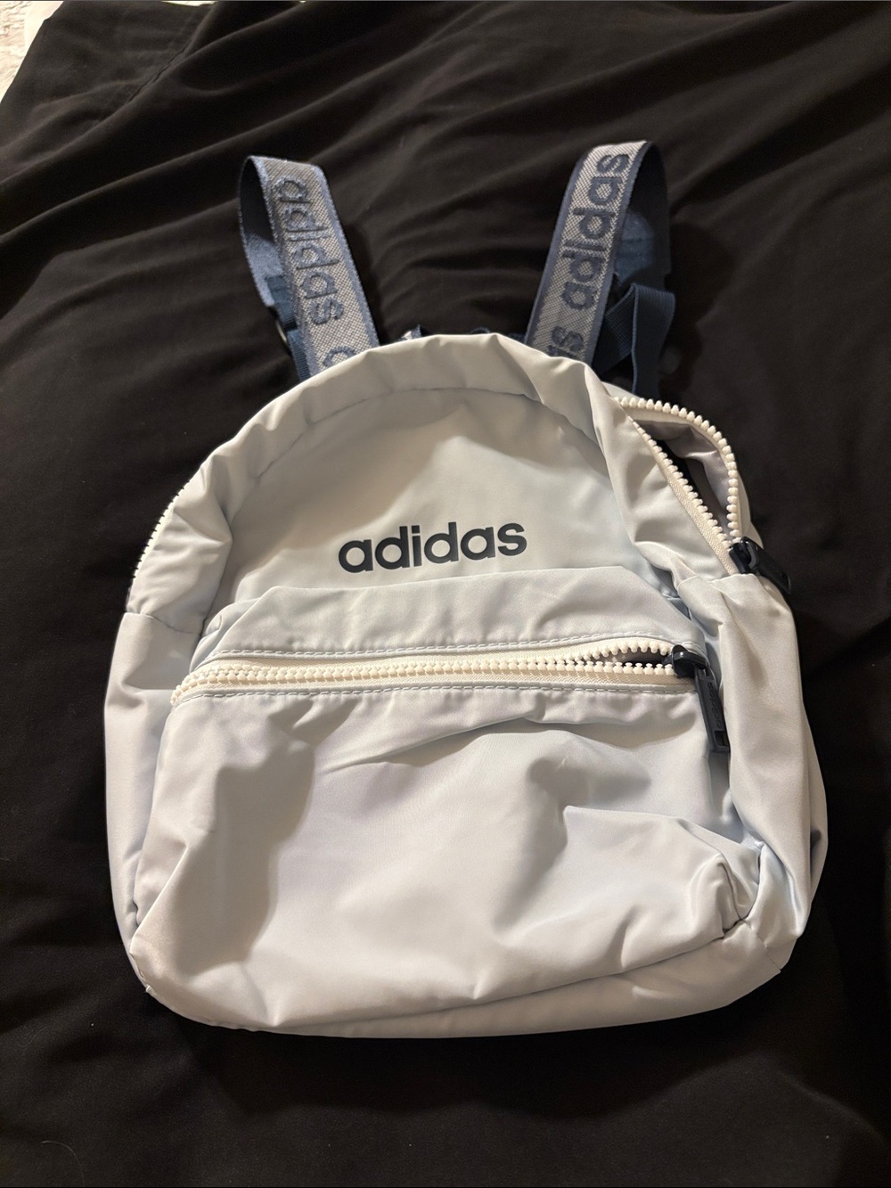 adidas Light blue Mini Backpack with Navy Logo Straps